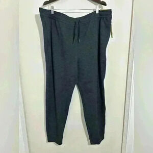 All In Motion Mens Black Mid-Rise Cotton Fleece Drawstring Jogger Pants Size XXL